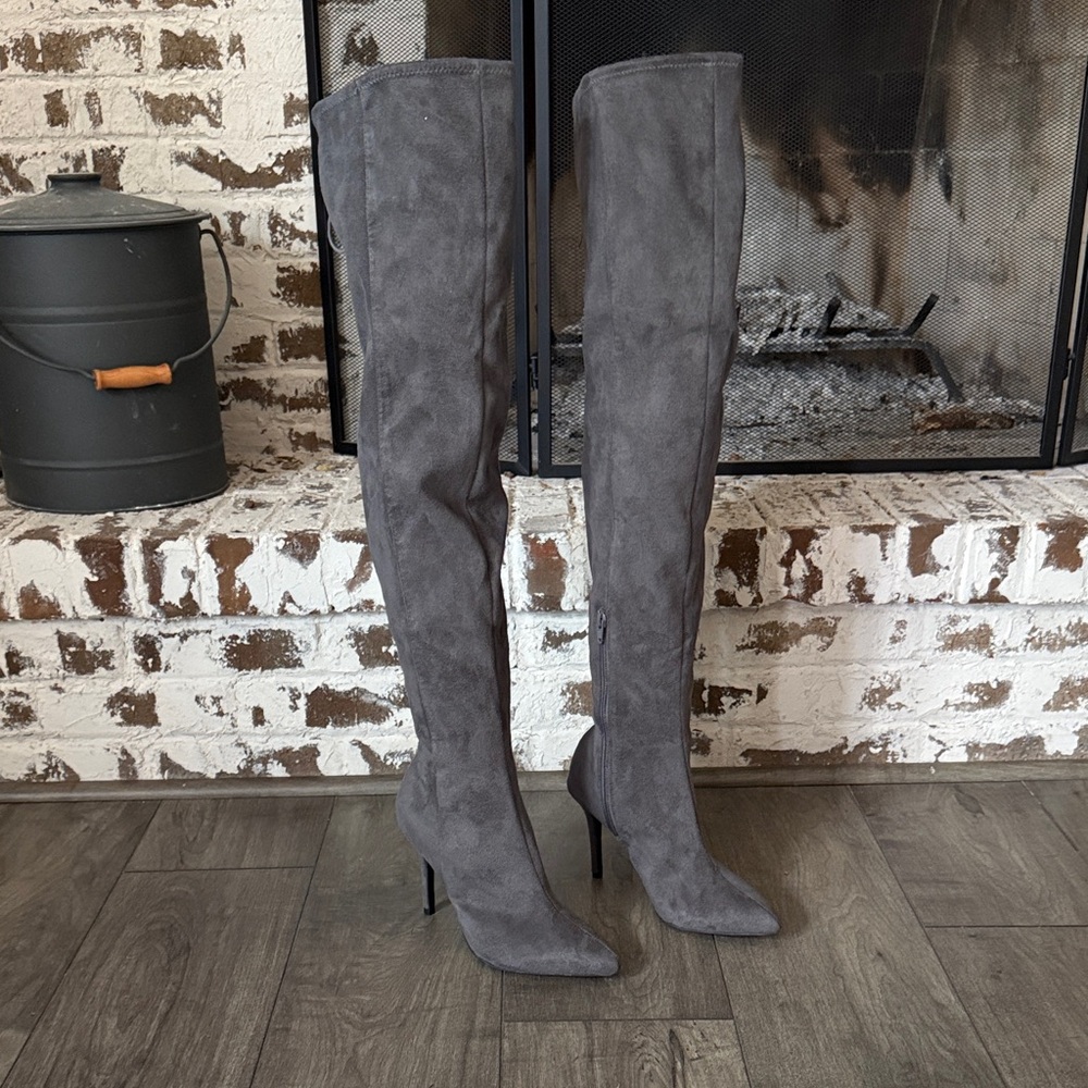 H&M Charcoal Over the Knee Boots